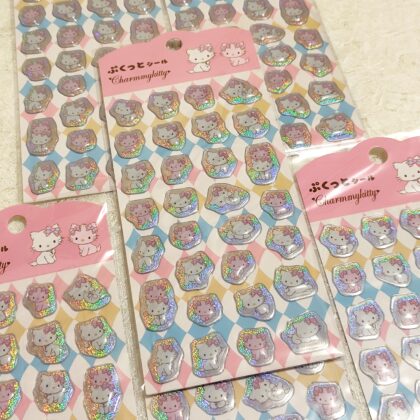 100均 キャンドゥ CAN★DO ぷくっとシール Charmmy kitty (チャーミーキティ ダイヤ柄)