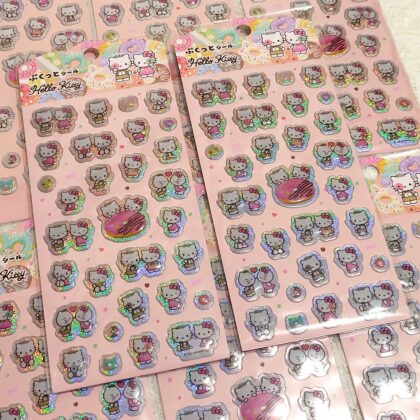 キャンドゥ CAN★DO ぷくっとシール Hello Kitty (ハローキティ ディライトフルドーナツデザイン)